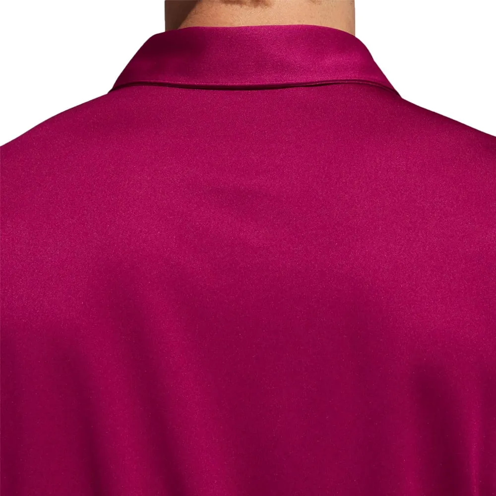 adidas Colour Block Novelty Polo Shirt - Power Berry/Melange/Black