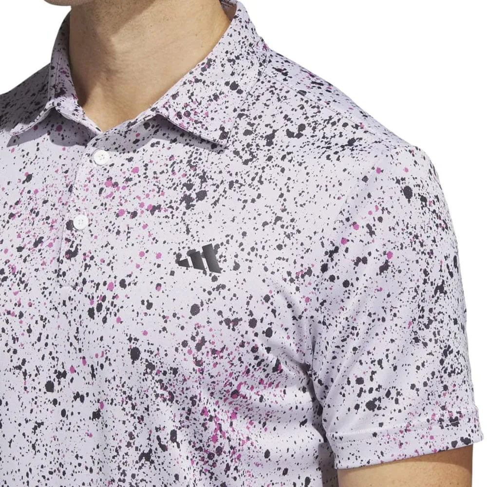 adidas Jacquard Polo Shirt - White/Black/Lucid Fuchsia