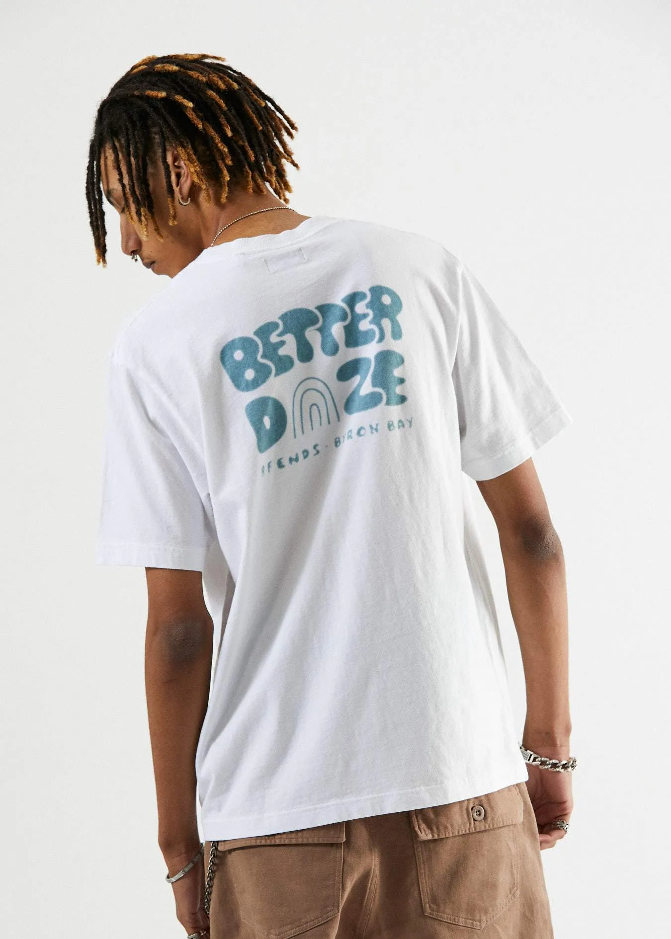 Afends Mens Better Daze - Retro Fit Tee - White