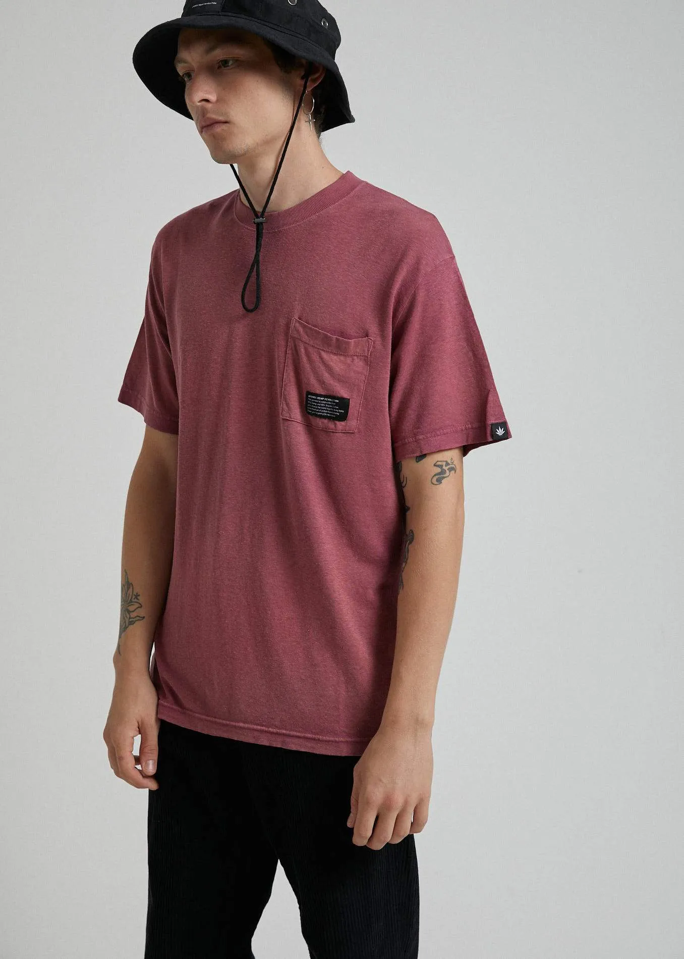 Afends Mens Booze Blues - Hemp Retro Fit Tee - Blood