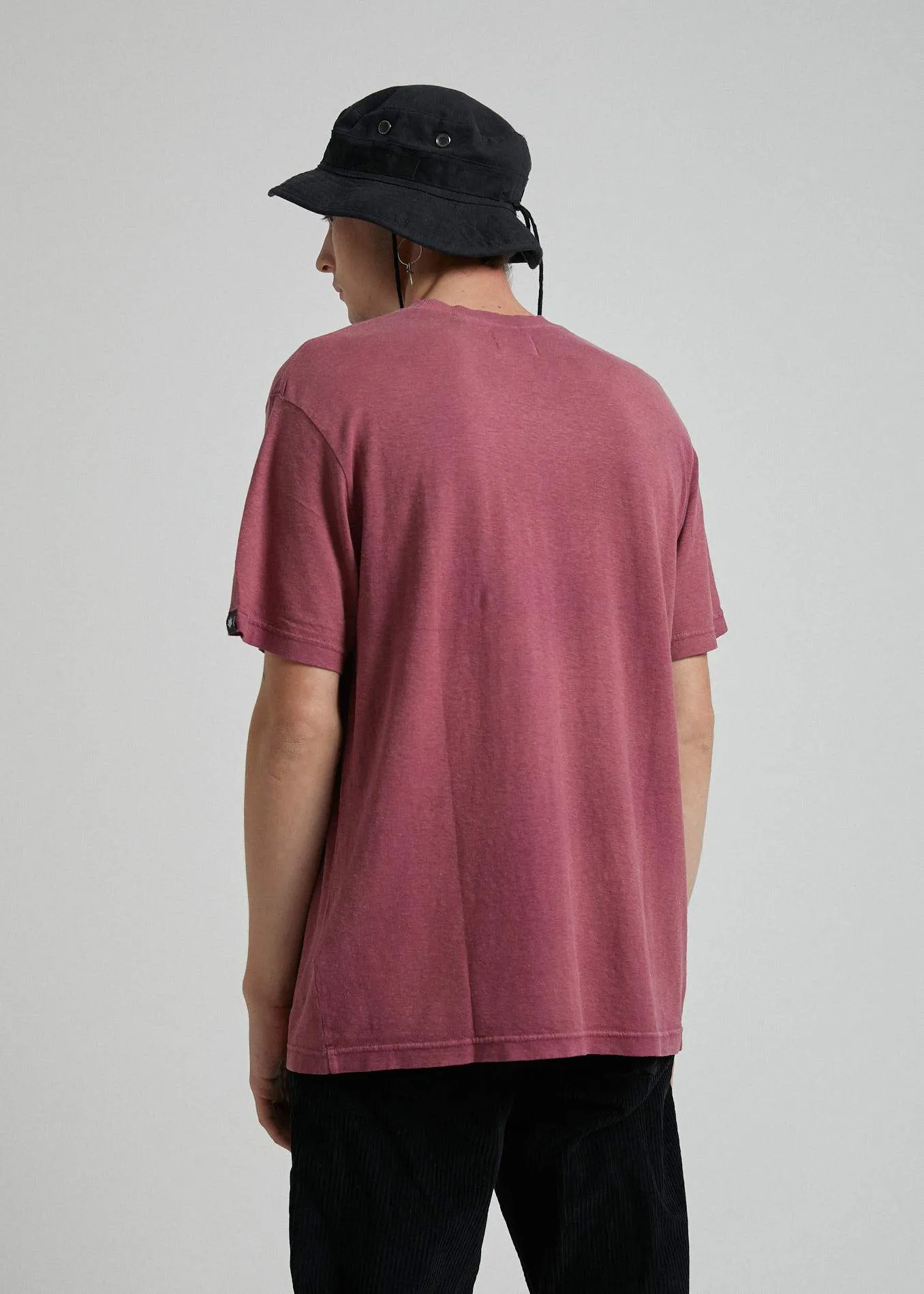 Afends Mens Booze Blues - Hemp Retro Fit Tee - Blood