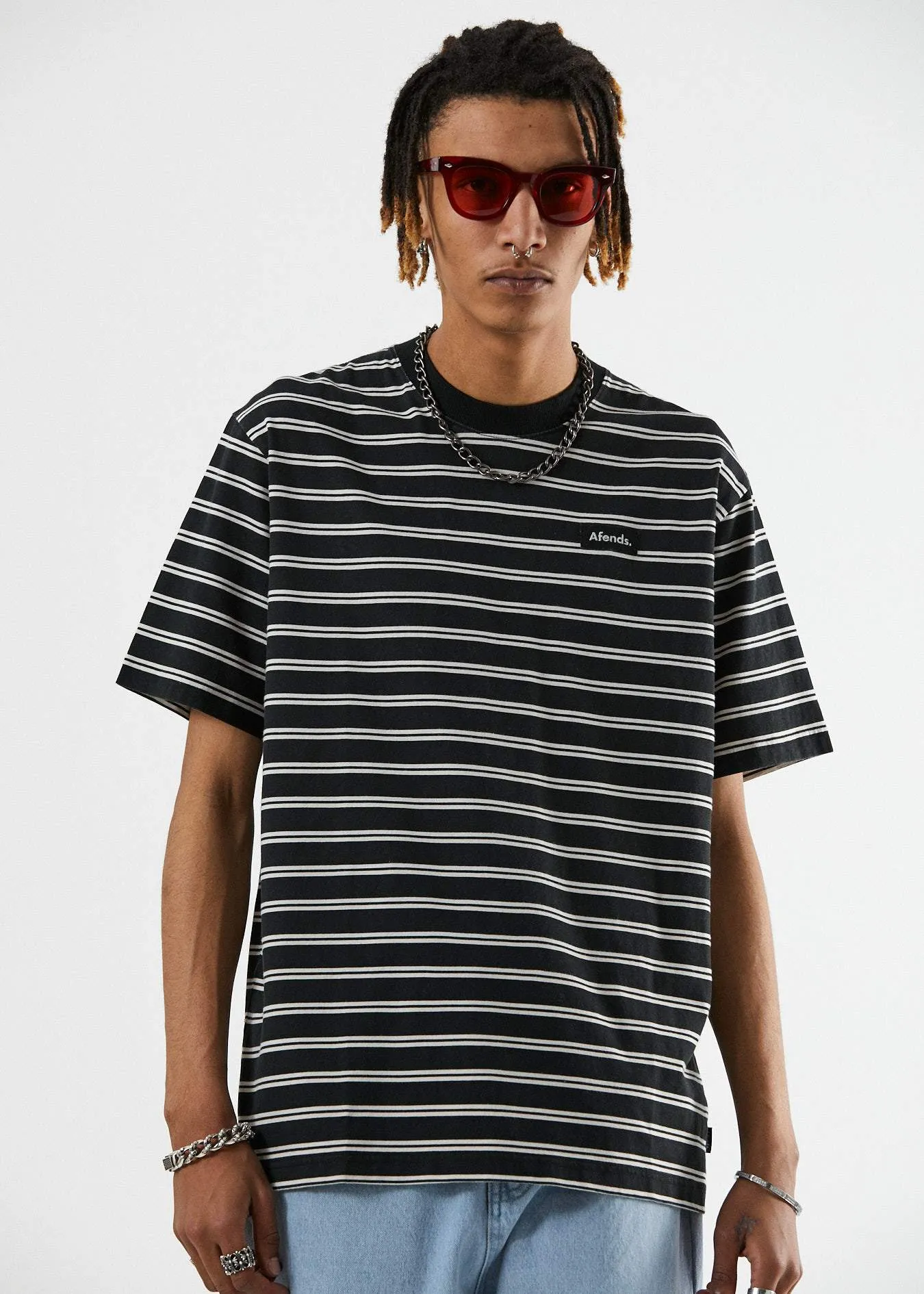 Afends Mens Kenny - Oversized Retro Fit Tee - Black