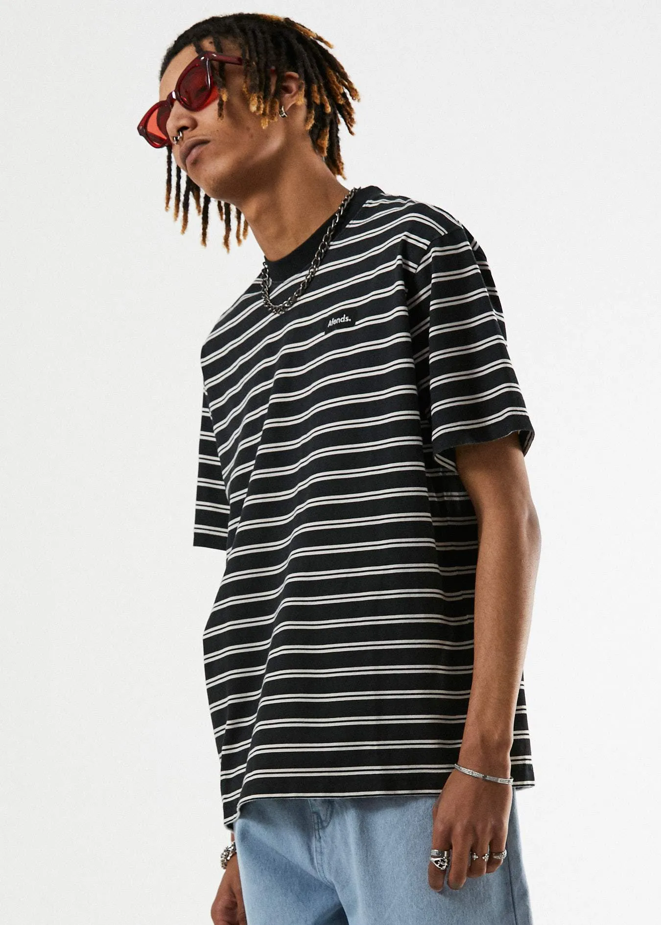 Afends Mens Kenny - Oversized Retro Fit Tee - Black