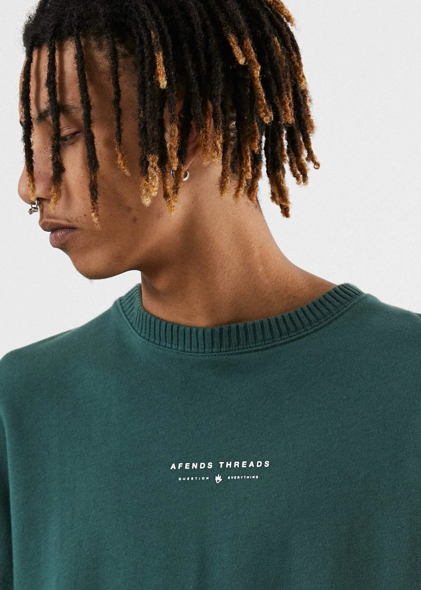 Afends Mens Kicked Out - Relaxed Crew Neck - Bottle