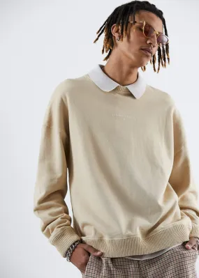 Afends Mens Kicked Out - Relaxed Crew Neck - Dirty Beige