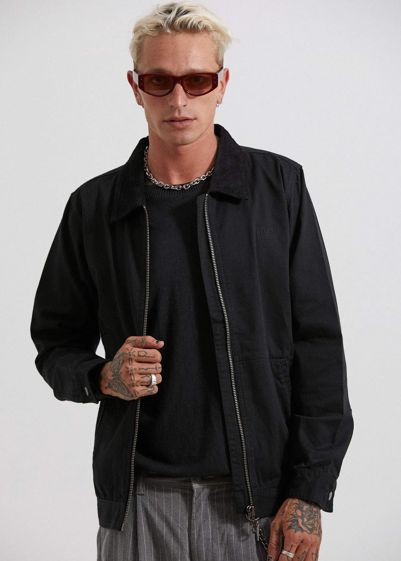 Afends Mens Mass - Coach Jacket - Black