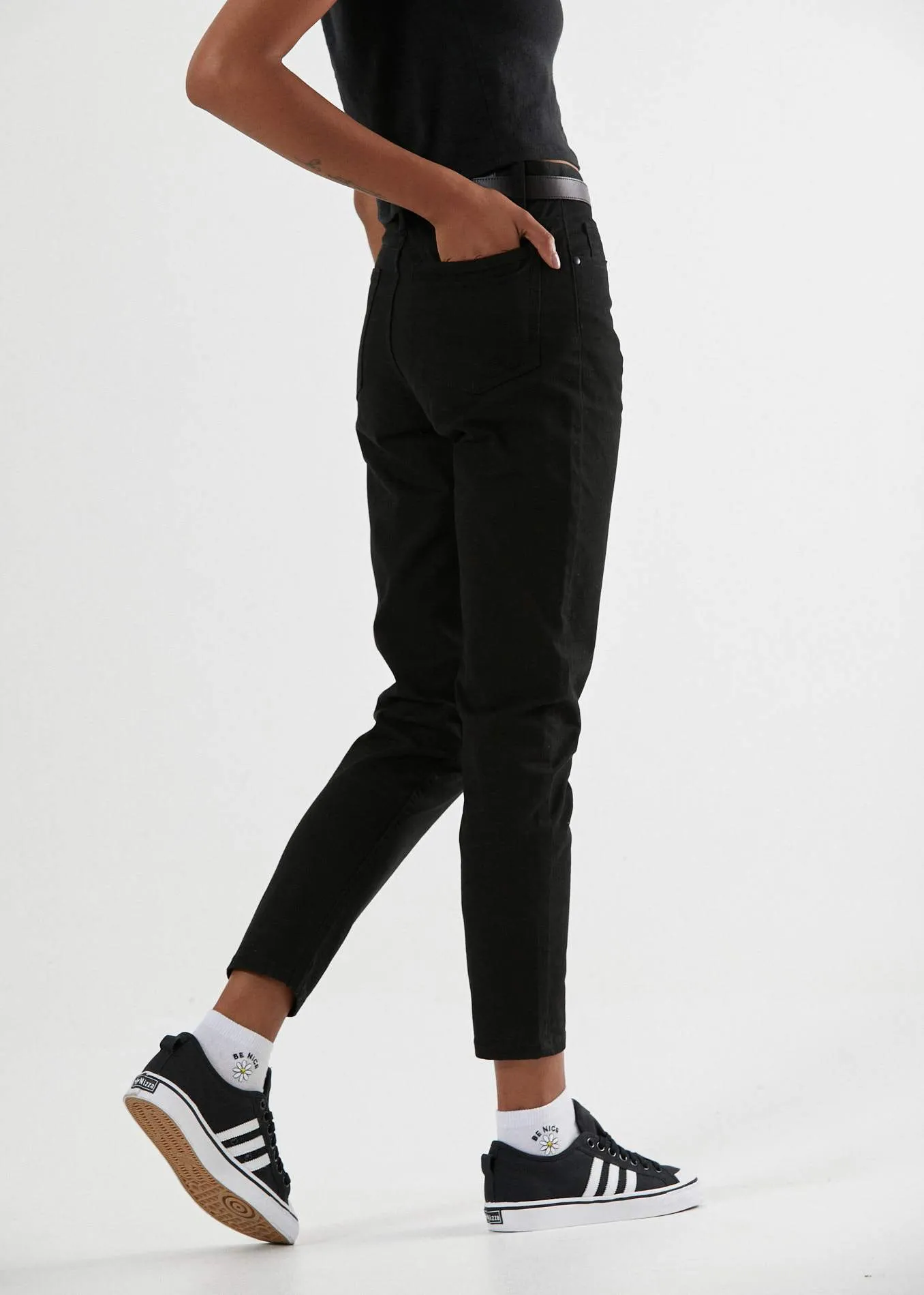 Afends Womens Blondies - Twill Slim Jeans - Black