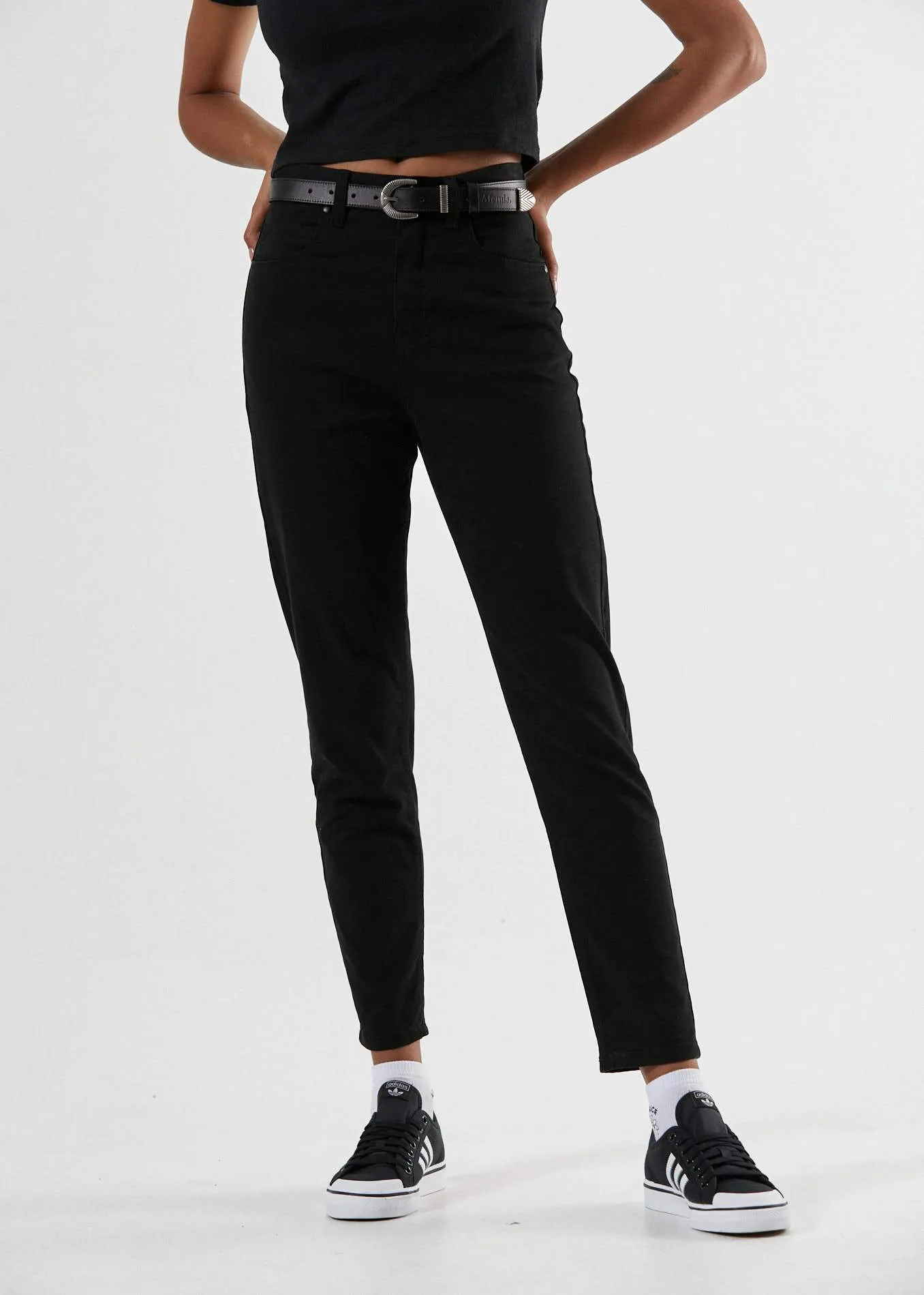 Afends Womens Blondies - Twill Slim Jeans - Black