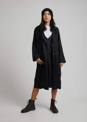 Afends Womens Maya - Hemp Trench Coat - Black