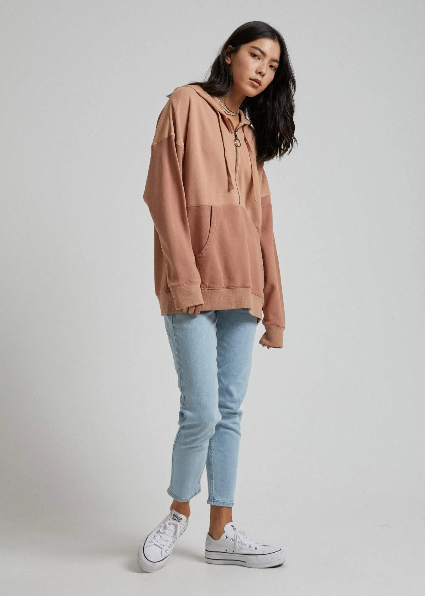 Afends Womens Retrograde - Pull On Hood - Almond