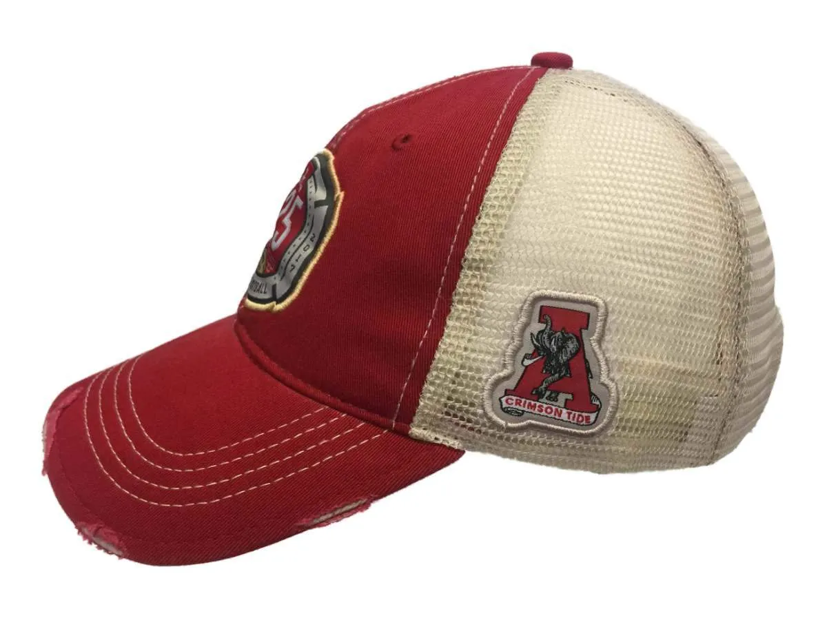 Alabama Crimson Tide Retro Brand 125 Years Football Mesh Tattered Slouch Hat Cap