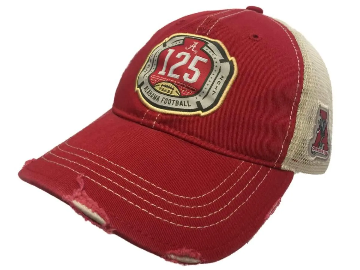 Alabama Crimson Tide Retro Brand 125 Years Football Mesh Tattered Slouch Hat Cap