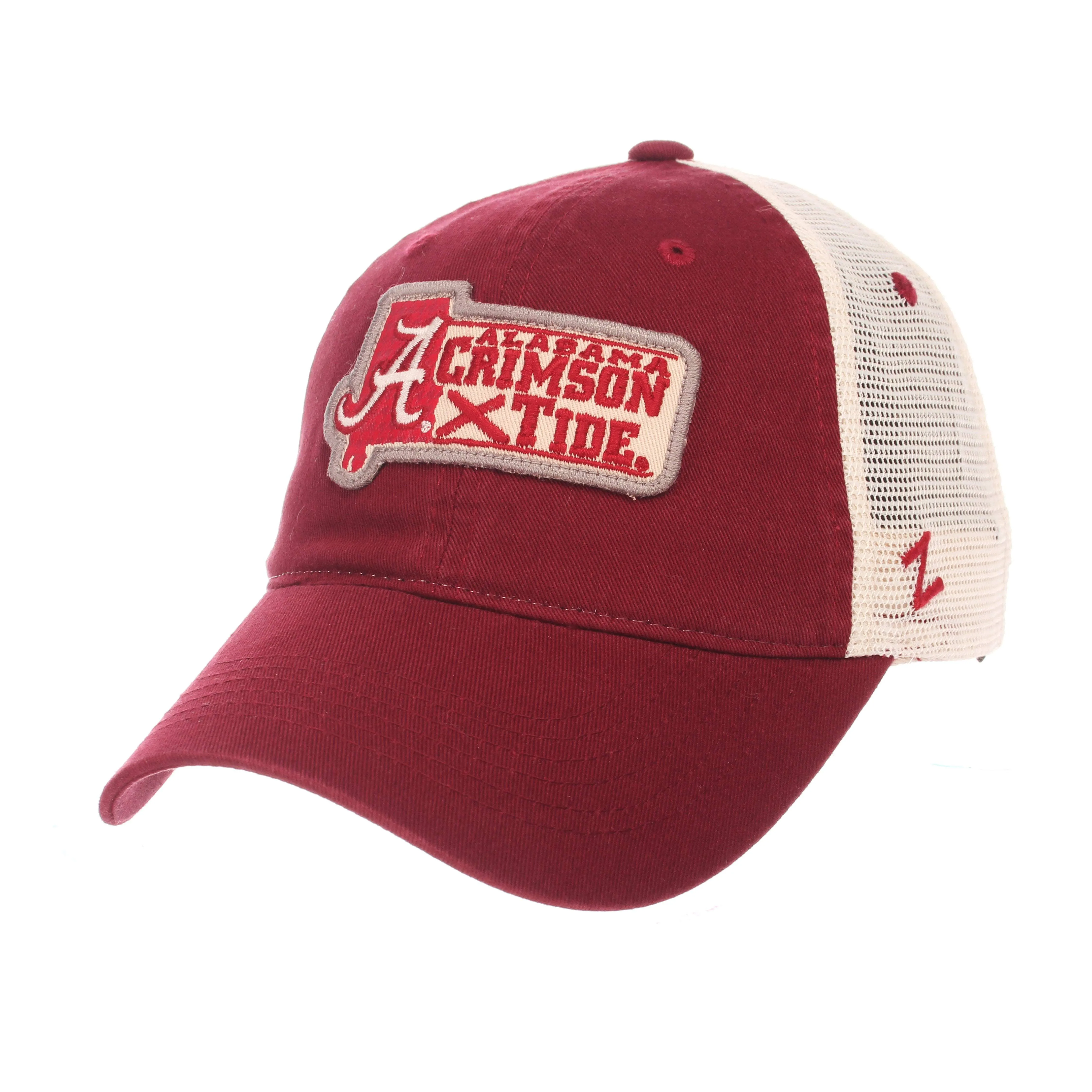 Alabama Crimson Tide Zephyr "Freeway" Red w/ Cream Mesh Adj. Slouch Hat Cap