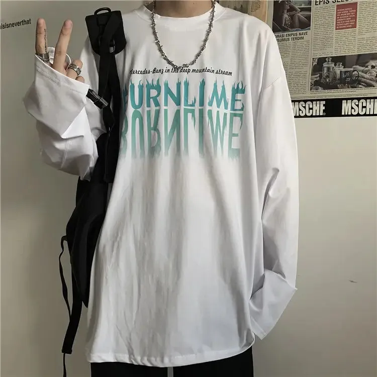 Anime and Happy Face Print Oversized Sweatshirt