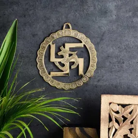 Antique Brass OM Swastik Hanging