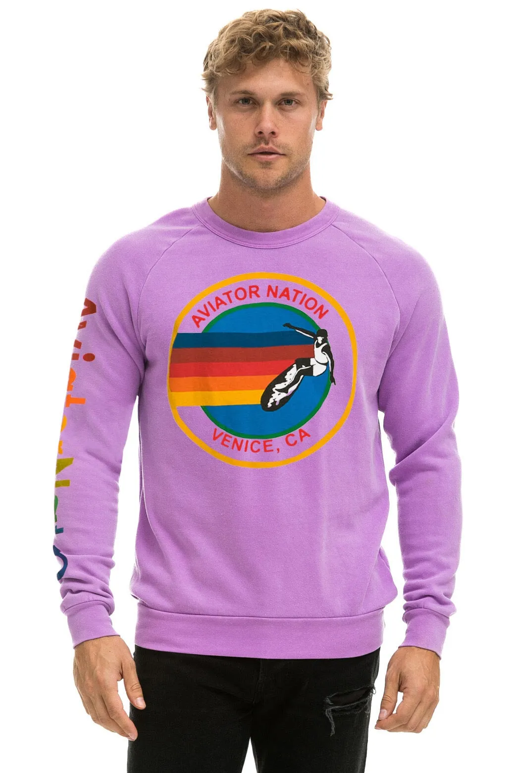 AVIATOR NATION SWEATSHIRT - NEON PURPLE