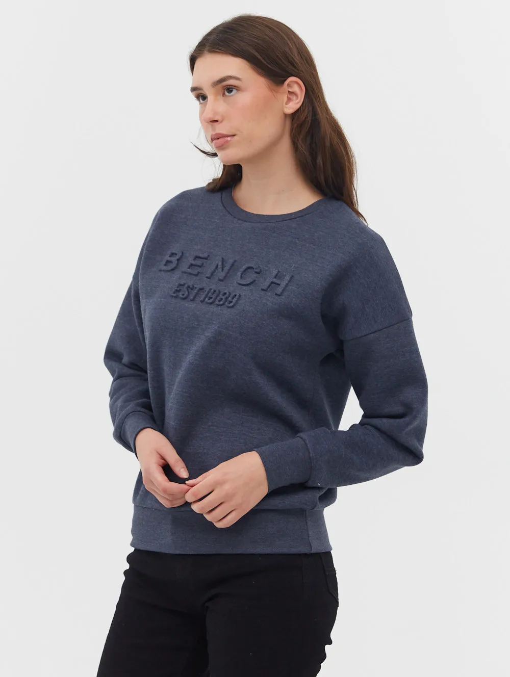 Avyanna Deboss Logo Crew Neck Sweatshirt