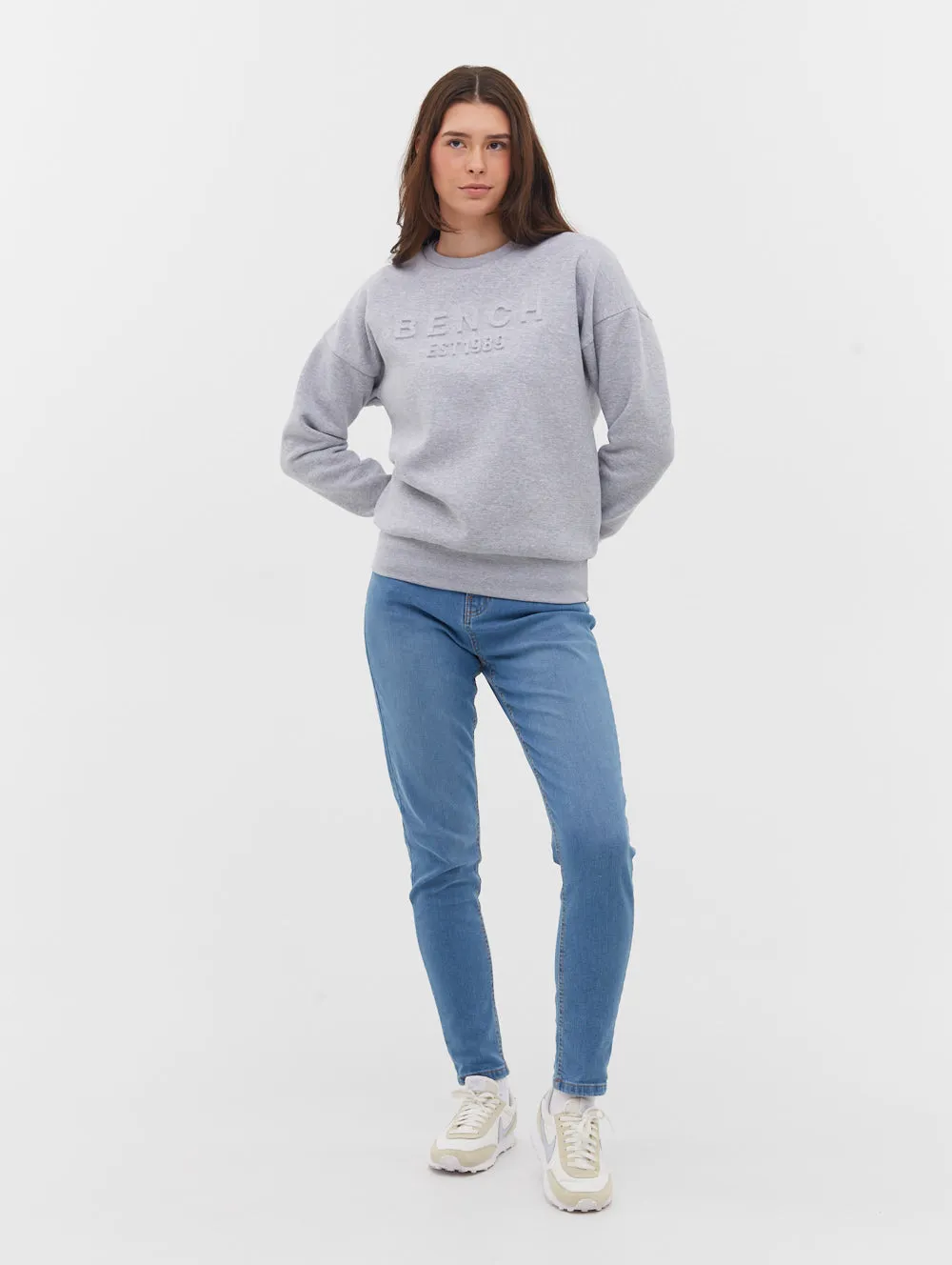 Avyanna Deboss Logo Crew Neck Sweatshirt