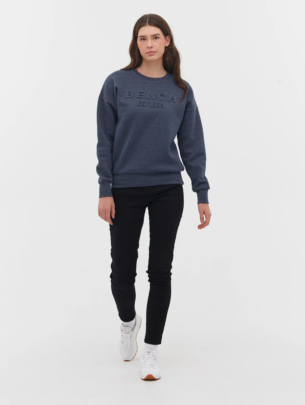 Avyanna Deboss Logo Crew Neck Sweatshirt