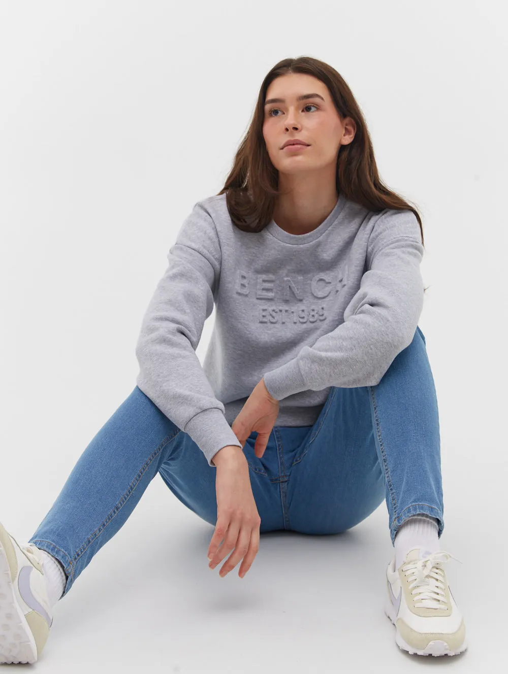 Avyanna Deboss Logo Crew Neck Sweatshirt