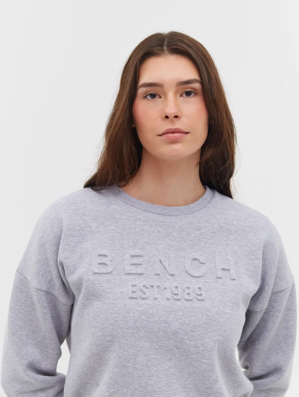 Avyanna Deboss Logo Crew Neck Sweatshirt