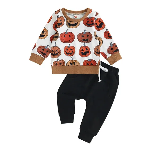 Baby Boys (to 3T) Halloween Pumpkin Loungewear Outfit