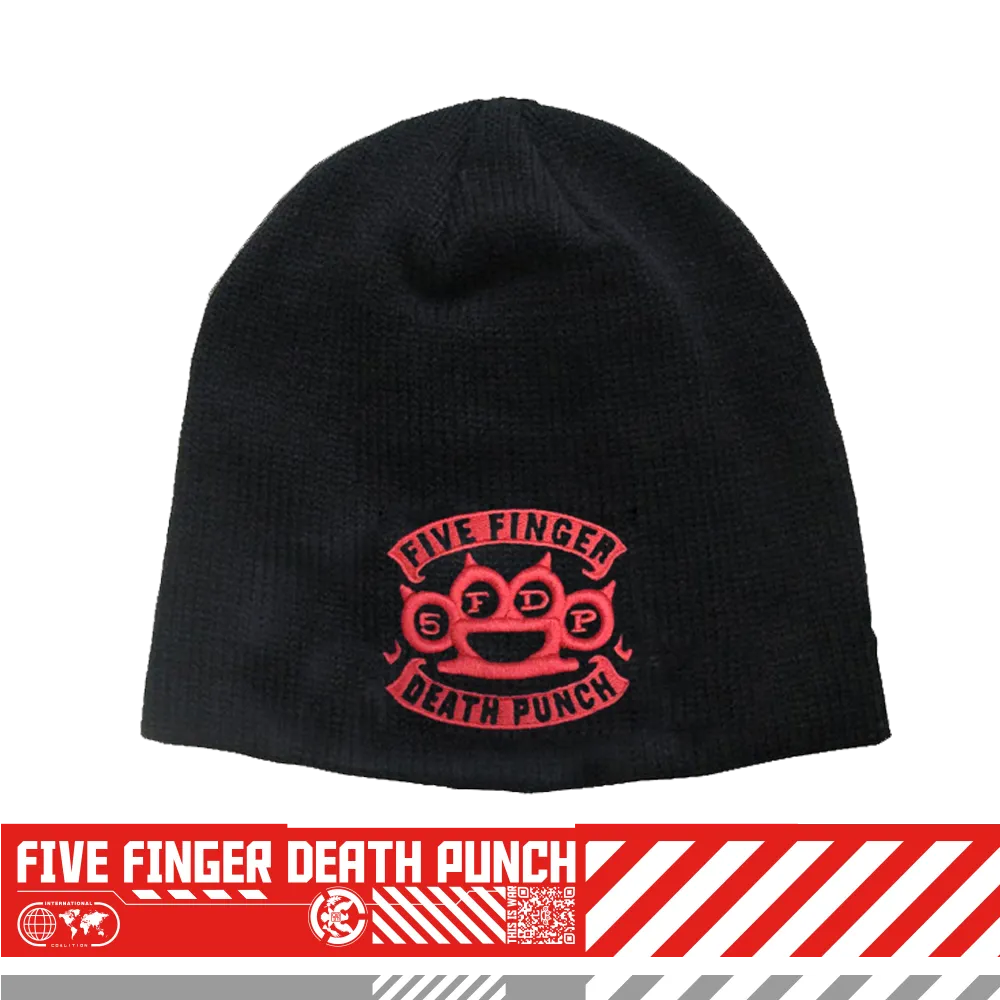 Banner Knuckle Embroidered Logo Beanie Red