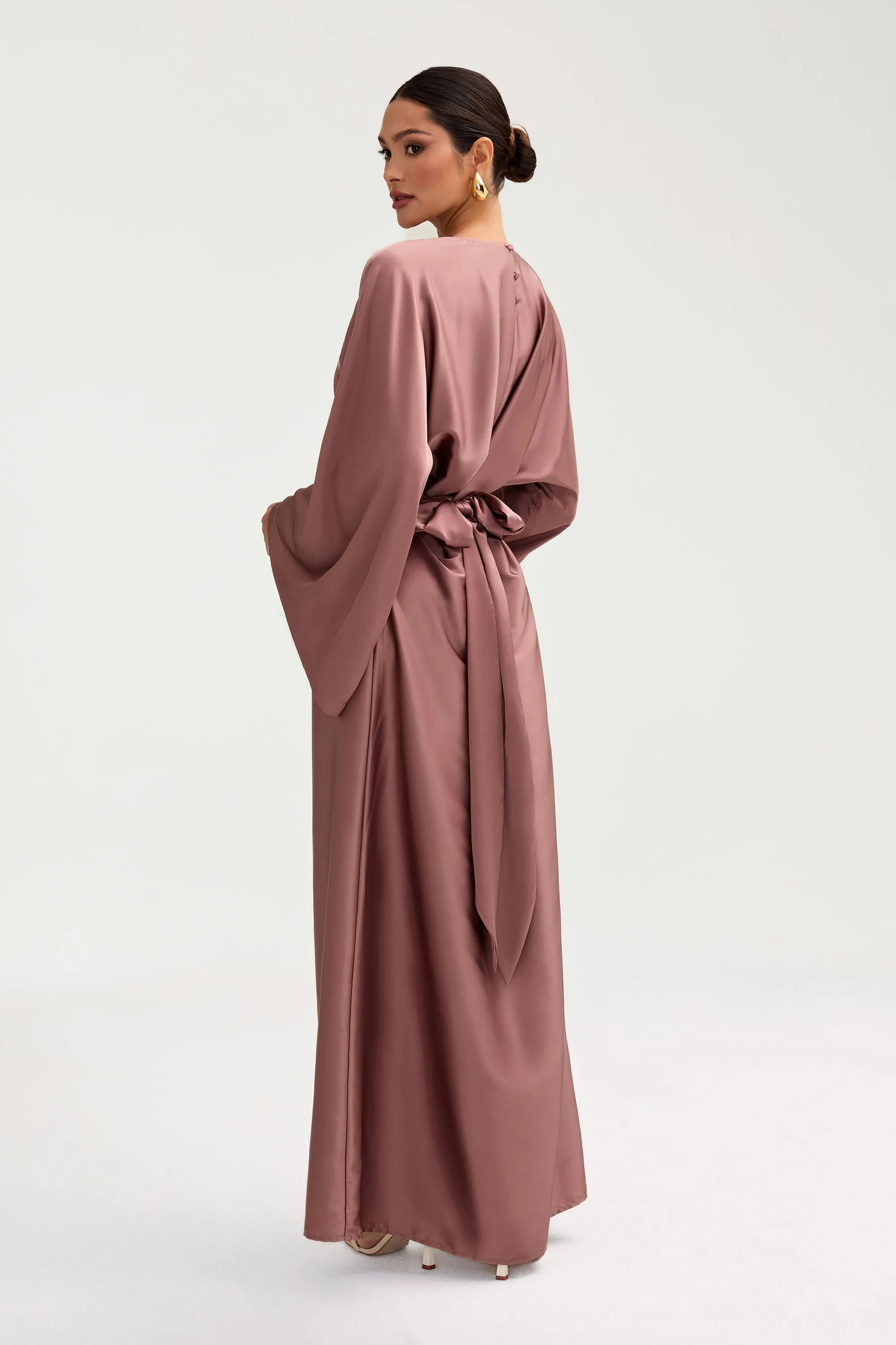 Batool Satin Maxi Dress - Dusky Mauve