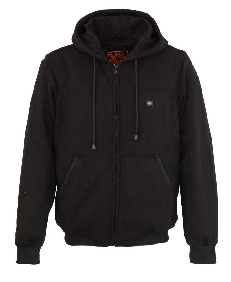 Black Men’s Zipper Front Heated Hoodie