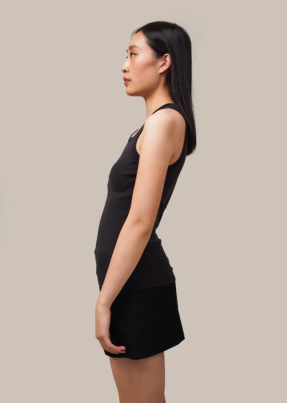 Black Organic Cotton Singlet