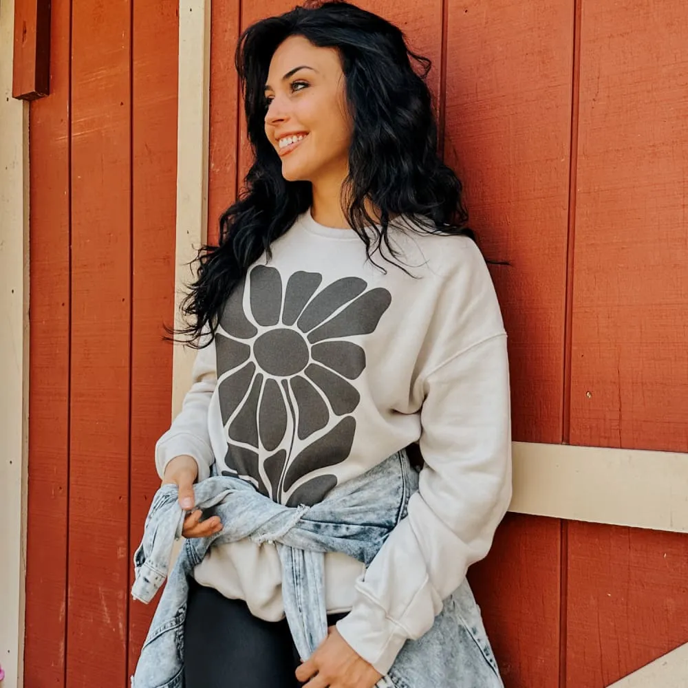 Black Retro Flower Sweatshirt