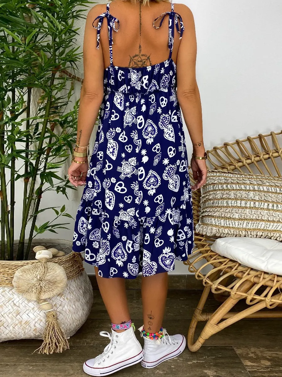 Bohemian Casual Loose Floral Dress