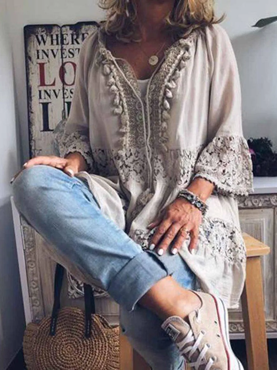 Bohemian Cotton and Linen Dress