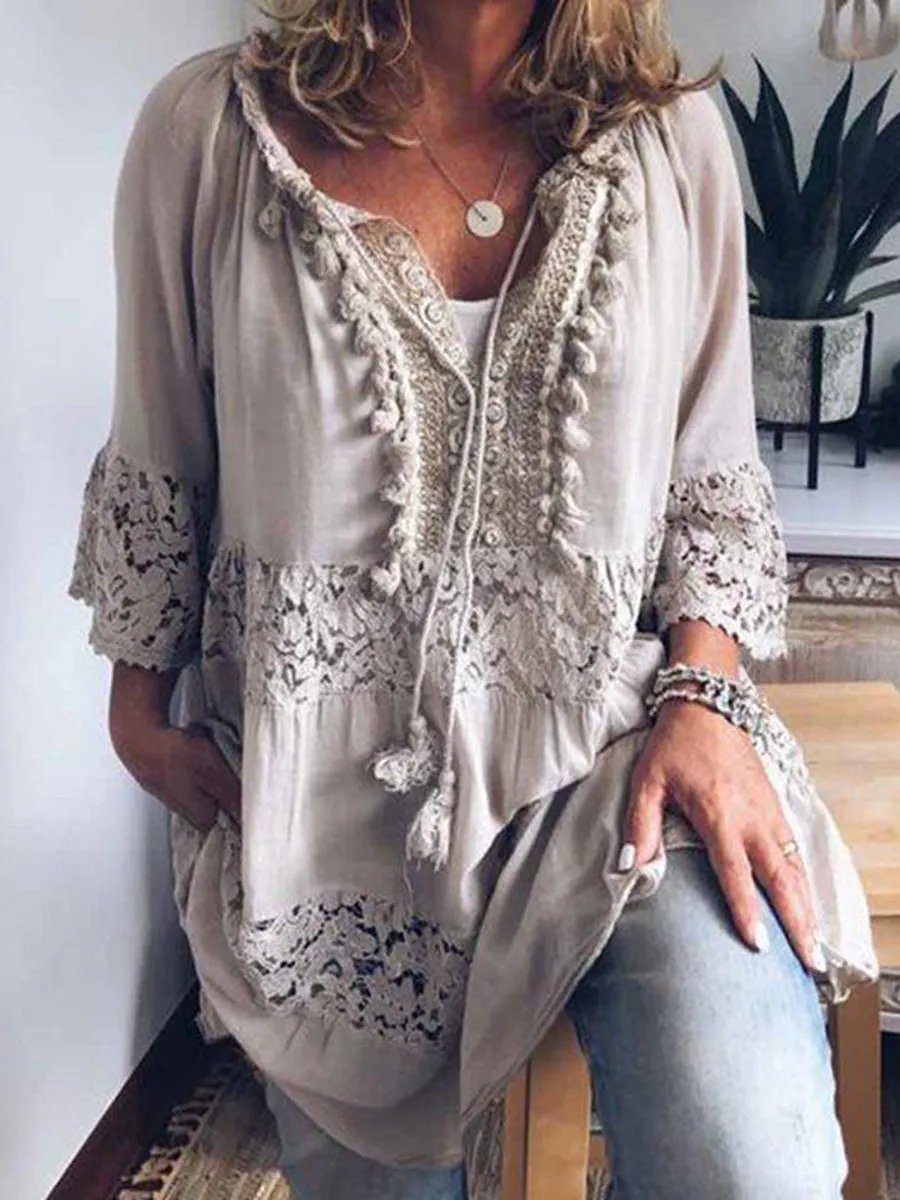 Bohemian Cotton and Linen Dress