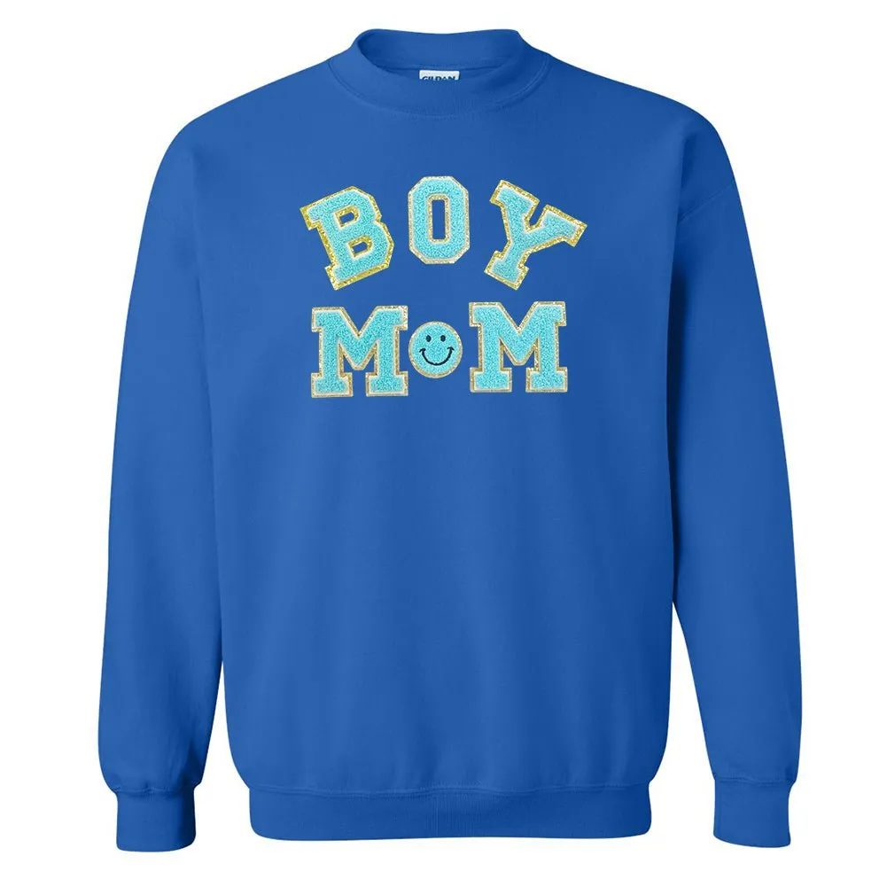 Boy Mom Letter Patch Sweatshirt