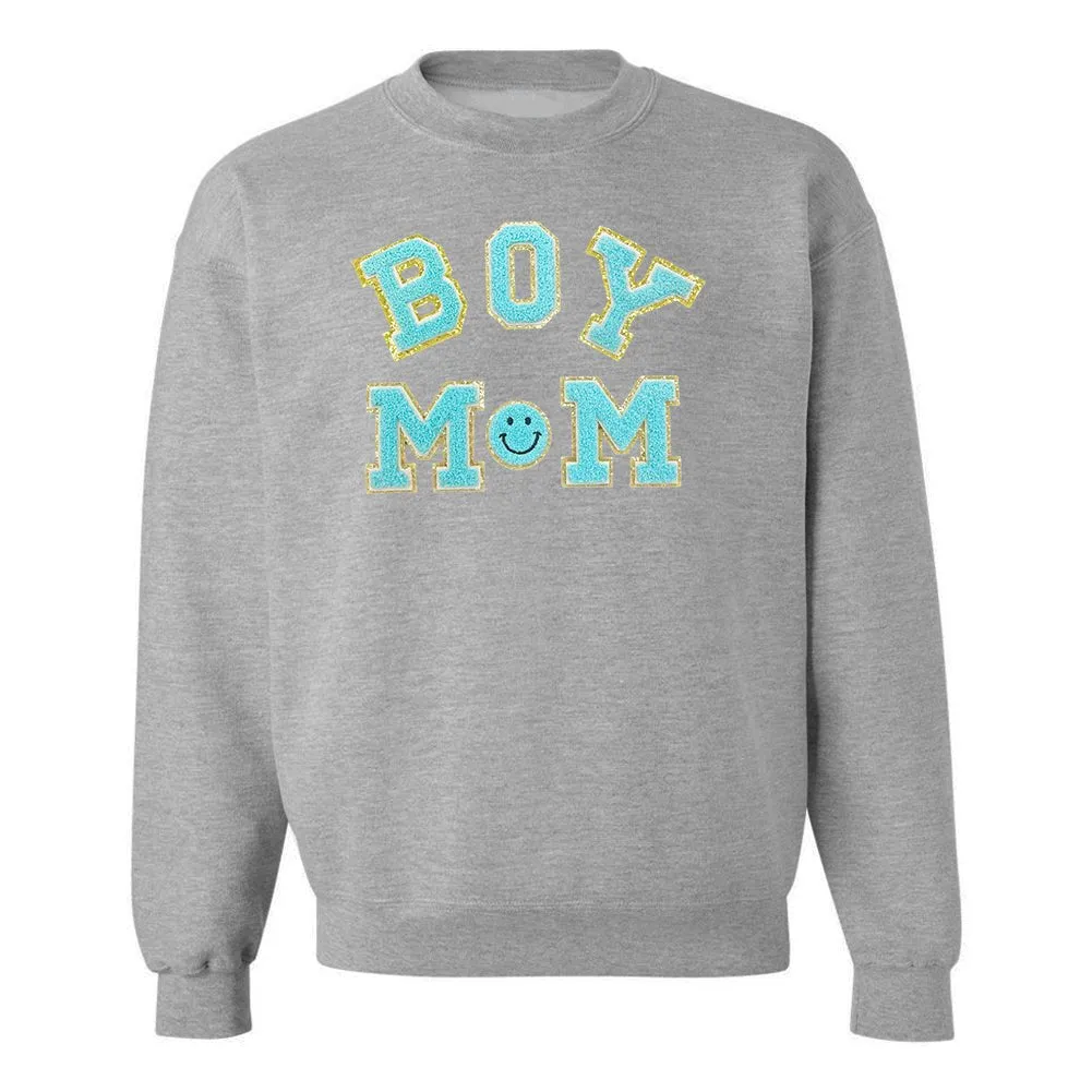 Boy Mom Letter Patch Sweatshirt