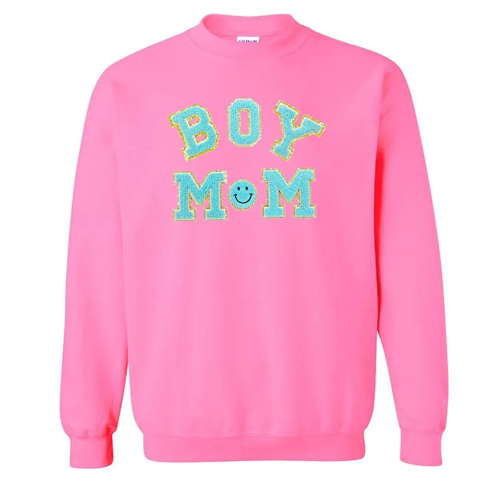 Boy Mom Letter Patch Sweatshirt