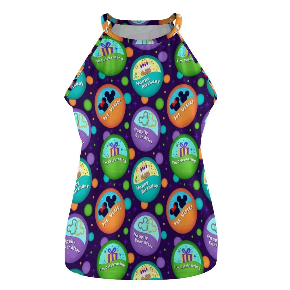 Button Collector Women's Round-Neck Vest Tank Top