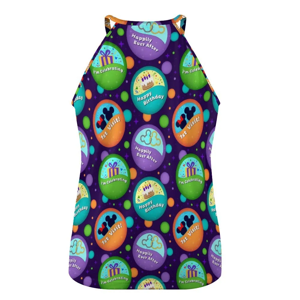 Button Collector Women's Round-Neck Vest Tank Top