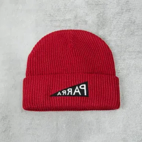 By Parra Mirrored Flag Logo Beanie - Dark Red