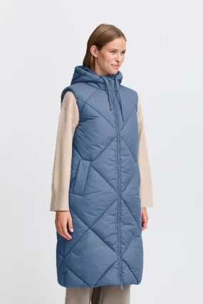 b.young Blue Horizon Gilet Long Puffer Jacket