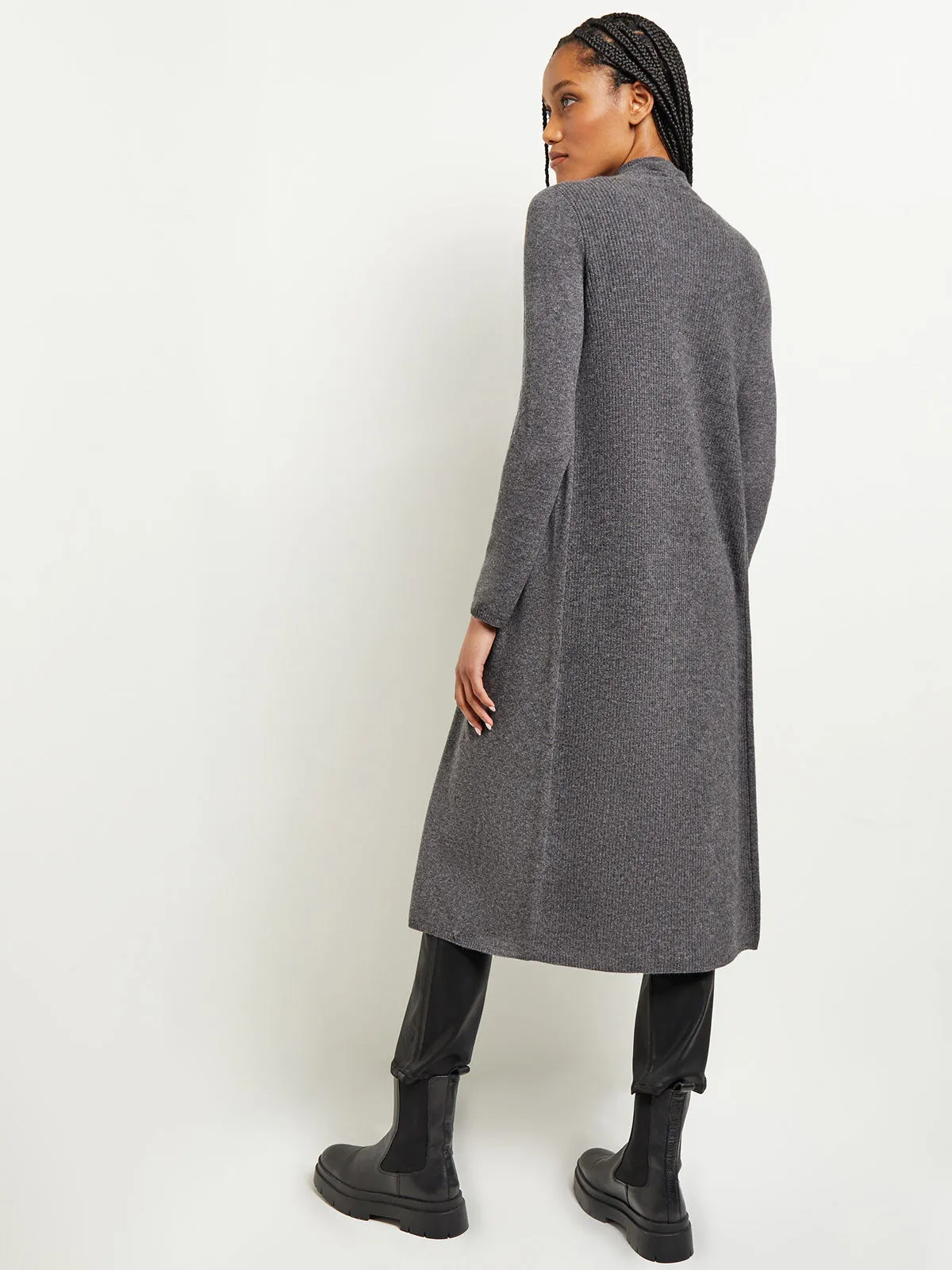 Cashmere Maxi Duster Cardigan, Charcoal