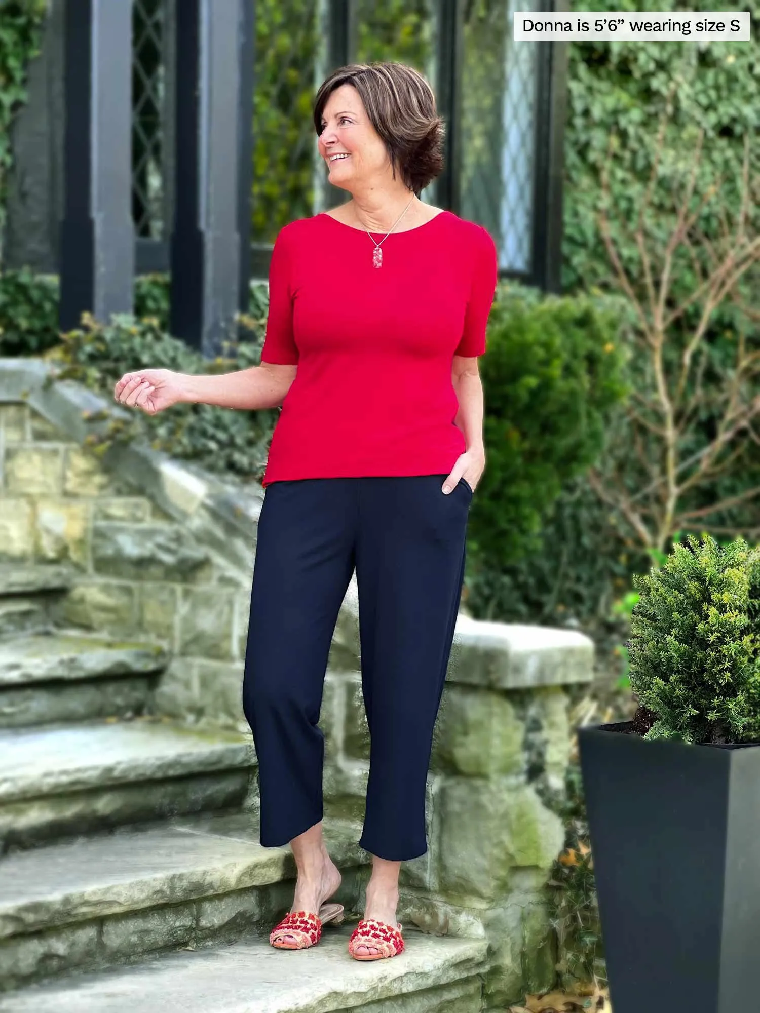 Cassandra pull-on pocket capri pant - FINAL SALE