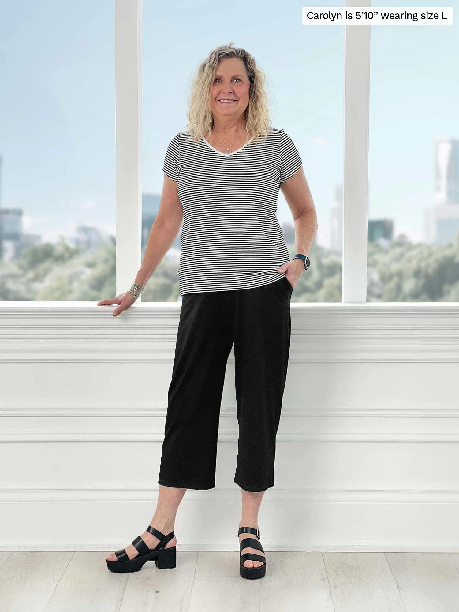 Cassandra pull-on pocket capri pant - FINAL SALE