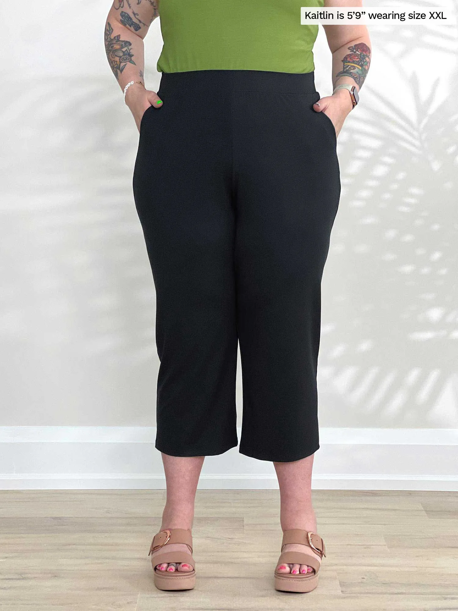 Cassandra pull-on pocket capri pant - FINAL SALE