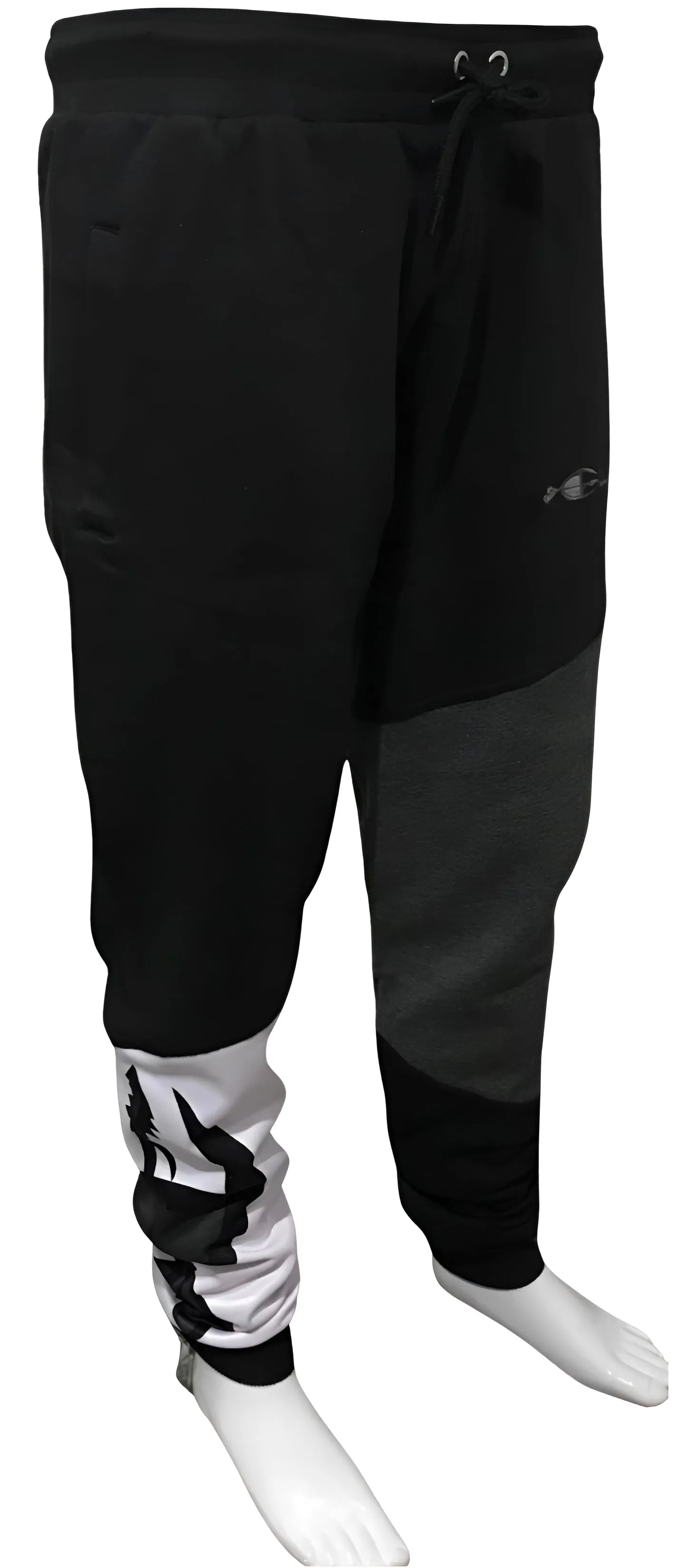 ^CHAMPION CHIEF^ LUXURY (BLACK-MULTI) JOGGER SWEATPANTS (CUT & SEW) (EMBROIDERED LOGO)