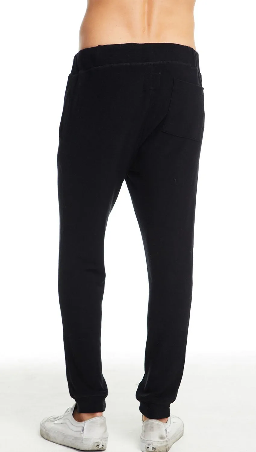 Chaser Mens Drawstring Jogger Pants Black