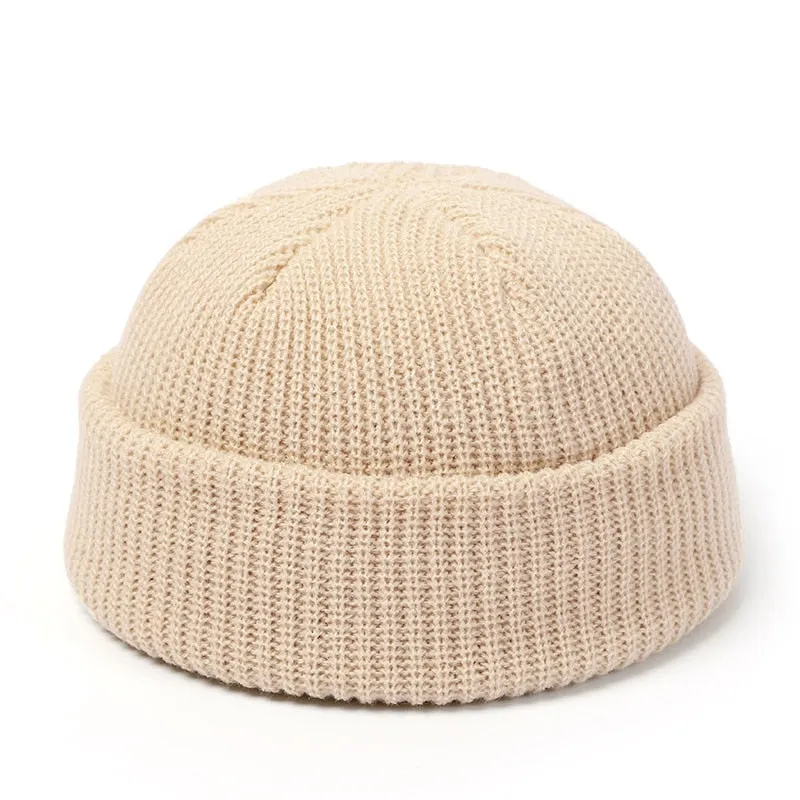 Christmas Gift Knitted Hats for Women Skullcap Men Beanie Hat Winter Retro Brimless Baggy Melon Cap Cuff Docker Fisherman Beanies Hats For Men