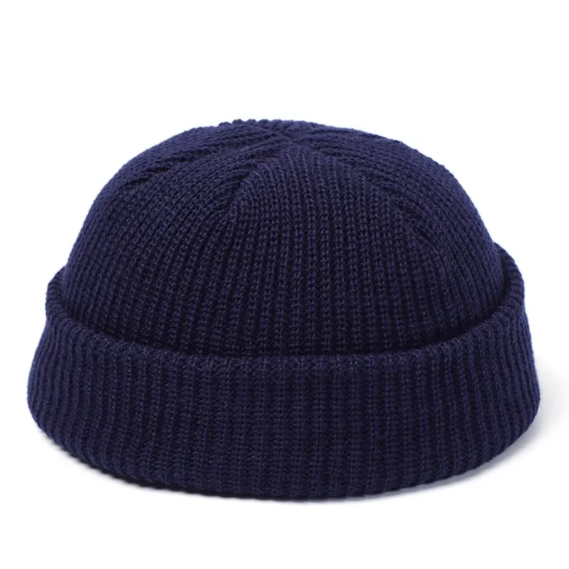 Christmas Gift Knitted Hats for Women Skullcap Men Beanie Hat Winter Retro Brimless Baggy Melon Cap Cuff Docker Fisherman Beanies Hats For Men