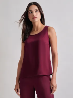 Classic Crepe de Chine Tank Top, Sangria